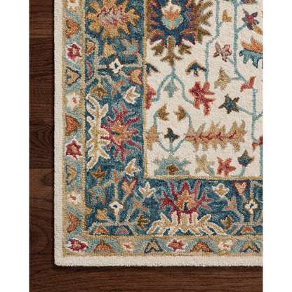 Victoria VK-23 Rug by Loloi in ivory, sky. Made from 100% wool in a unique style.