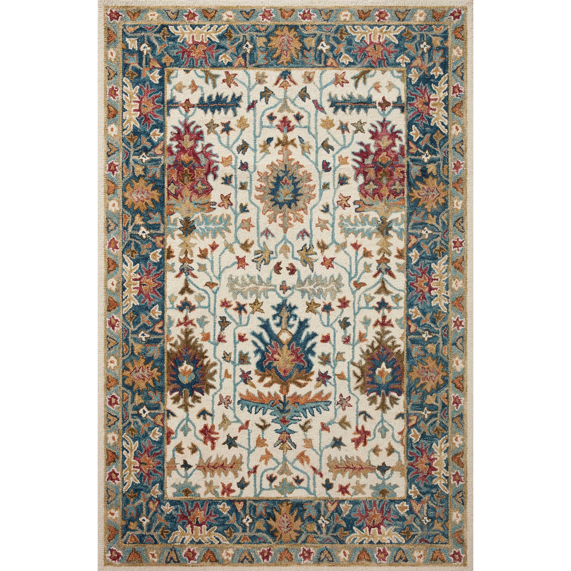 Victoria VK-23 Rug by Loloi in ivory, sky. Made from 100% wool in a unique style.