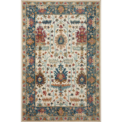 Victoria VK-23 Rug by Loloi in ivory, sky. Made from 100% wool in a unique style.