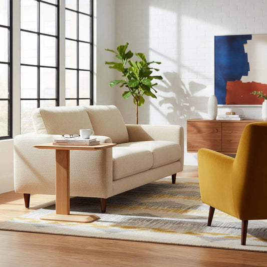 Vive Side Table by LH Imports in natural. Made from european oak in a unique style.
