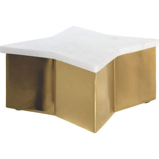 Vixen Star Box by Worlds Away. Made from marble, brass in a unique style.