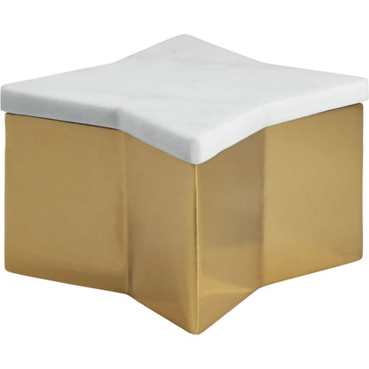 Vixen Star Box by Worlds Away. Made from marble, brass in a modern style.