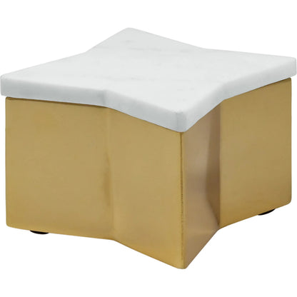 Vixen Star Box by Worlds Away. Made from marble, brass in a modern style.