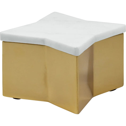 Vixen Star Box by Worlds Away. Made from marble, brass in a unique style.
