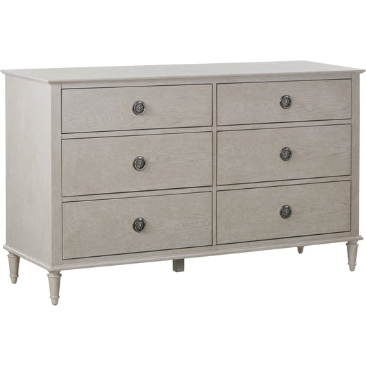 Zest 6 Drawer Dresser by Zest in brown and greige. Made from rubberwood, oak veneer in a modern style.