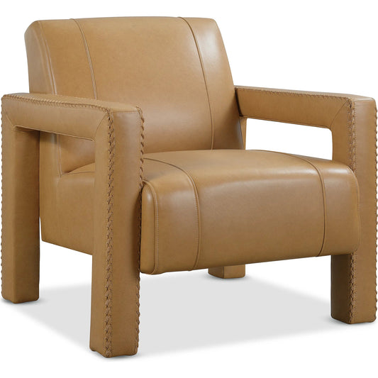 Covette Accent Chair by Hooker Furniture. Made from leather in a unique style.