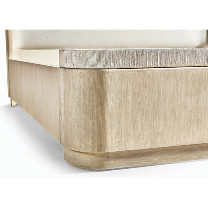 Bowline Shelter Bed by Jonathan Charles in whitewash oak. Made from oak veneers, danish cord, foam, fabric in a modern style.