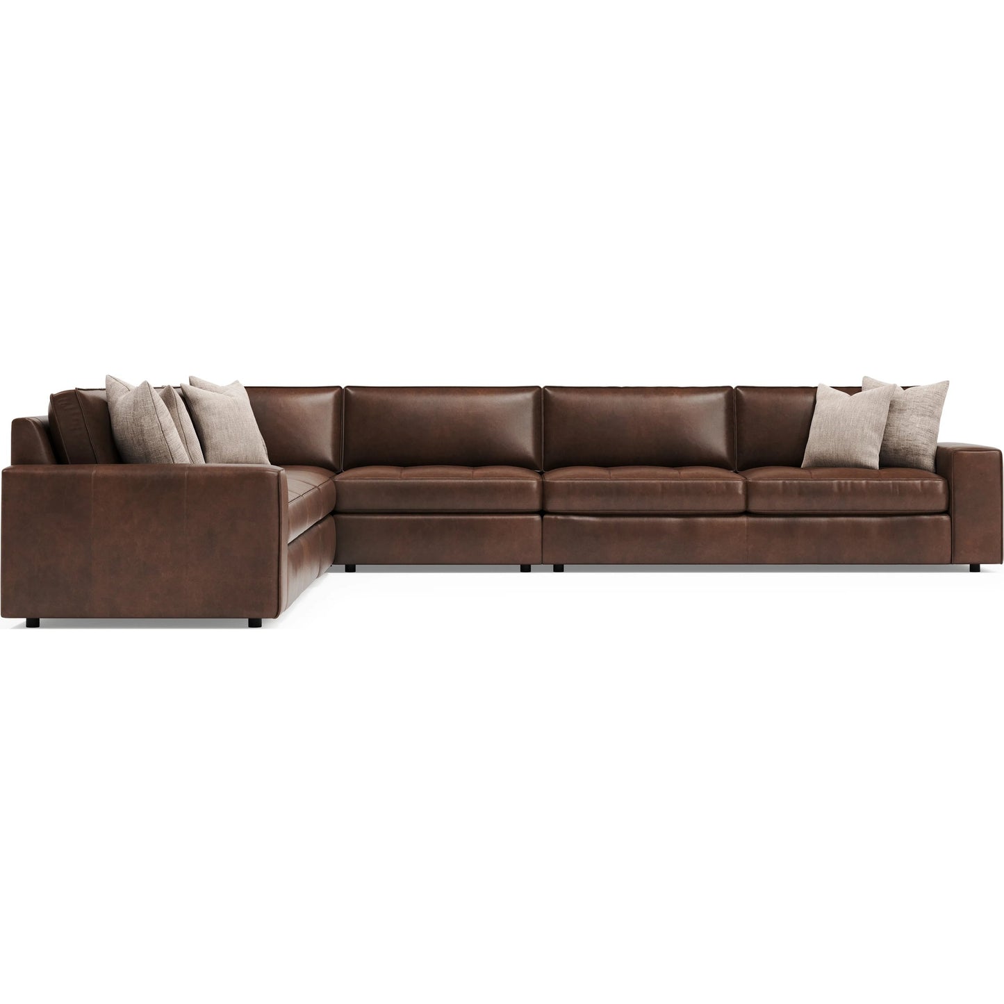 002 SI-2539276 | Additional Silo | Nest 5-PIECE Leather Sectional by Bernhardt in brown. Made from leather in a unique style.