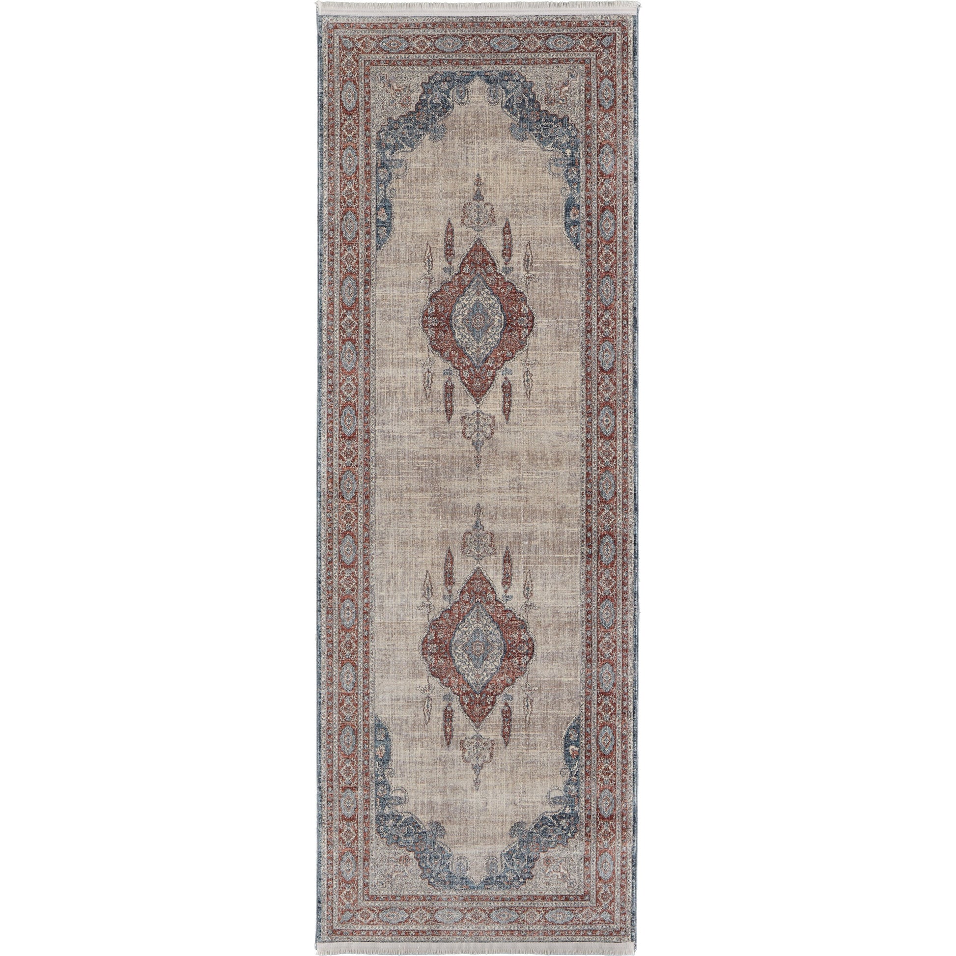 Marquette Transitional Rug - 39GRF by Feizy in gray, red, blue. Made from unique in a unique style.