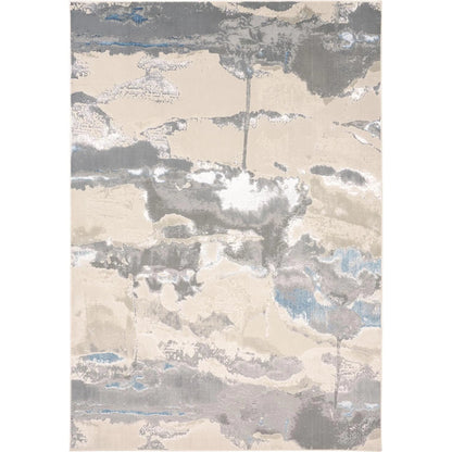 Azure Metallic Marble Rug - 3525F by Feizy in blue, gray. Made from polyester, polypropylene in a unique style.
