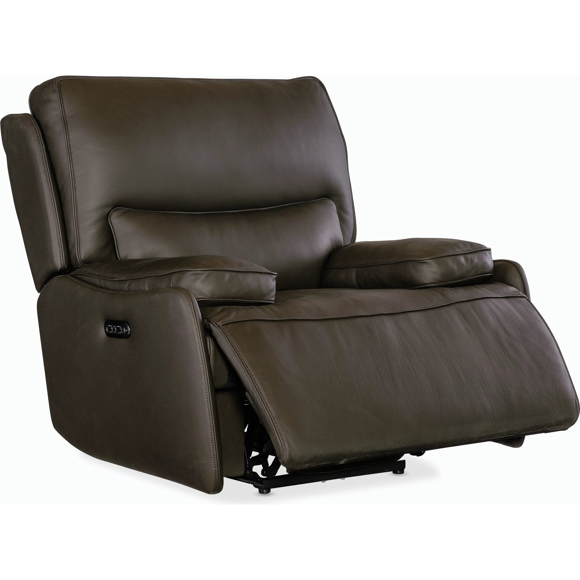 Kramer Zero Gravity Power Recliner w/ Power Headrest by Hooker Furniture. Made from leather in a modern style.