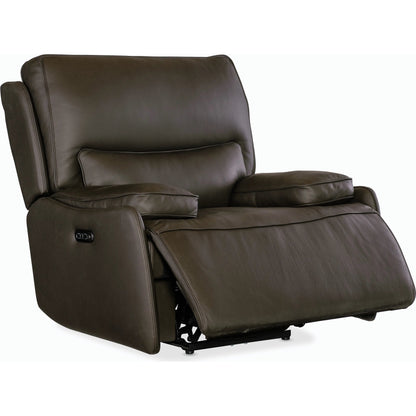 Kramer Zero Gravity Power Recliner w/ Power Headrest by Hooker Furniture. Made from leather in a modern style.