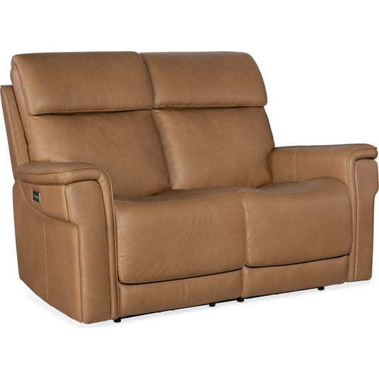 Lyra Zero Gravity Power Loveseat by Hooker Furniture. Made from leather in a unique style.