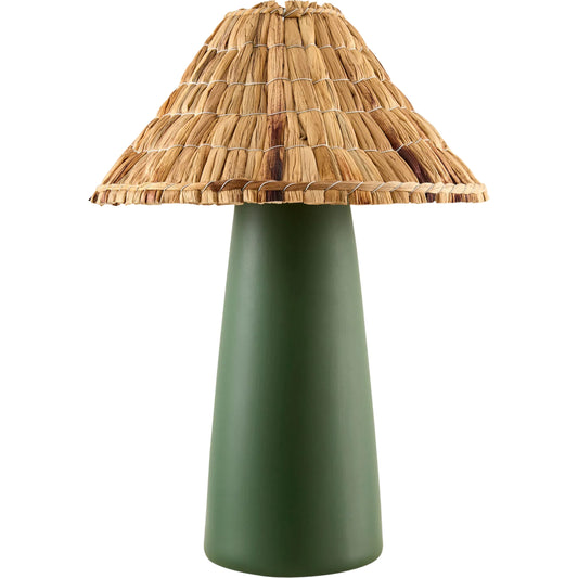 Vikundu Accent Table Lamp by Livabliss in hand painted. Made from ceramic, seagrass, polyester in a unique style.