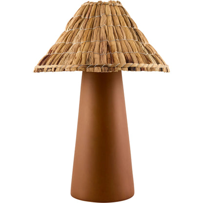 Vikundu Accent Table Lamp by Livabliss in hand painted. Made from ceramic, seagrass, polyester in a unique style.