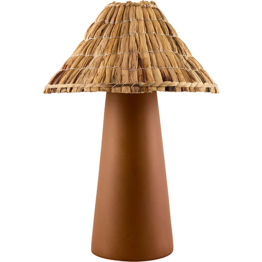 Vikundu Accent Table Lamp by Livabliss in hand painted. Made from ceramic, seagrass, polyester in a unique style.