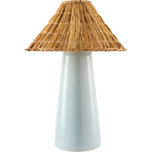 Vikundu Accent Table Lamp by Livabliss in hand painted. Made from ceramic, seagrass, polyester in a unique style.