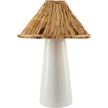 Vikundu Accent Table Lamp by Livabliss in hand painted. Made from ceramic, seagrass, polyester in a unique style.