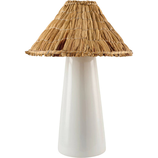 Vikundu Accent Table Lamp by Livabliss in hand painted. Made from ceramic, seagrass, polyester in a unique style.