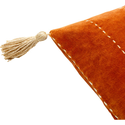 Velvet Kantha Pillow - 32050 by Surya. Made from front: 100% cotton velvet, back: 100% cotton velvet in a modern style.