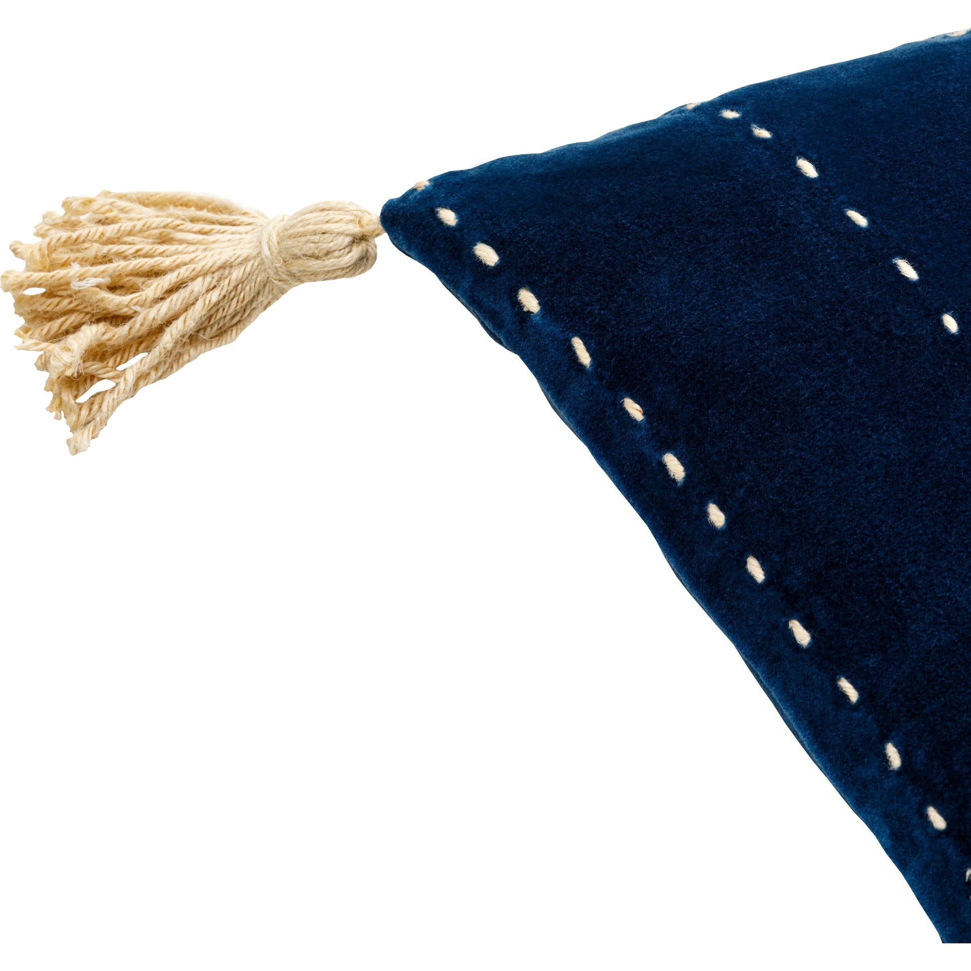 Velvet Kantha Pillow - 32050 by Surya. Made from front: 100% cotton velvet, back: 100% cotton velvet in a modern style.