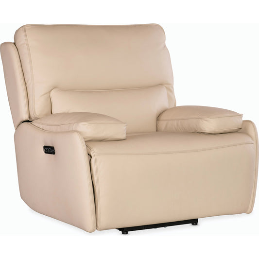 Kramer Zero Gravity Power Recliner w/ Power Headrest by Hooker Furniture. Made from leather in a modern style.