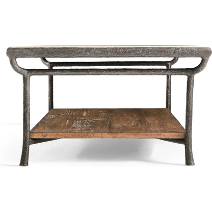 Forge Iron Cocktail Table by Jonathan Charles in cast metal finish. Made from main aluminum in a unique style.