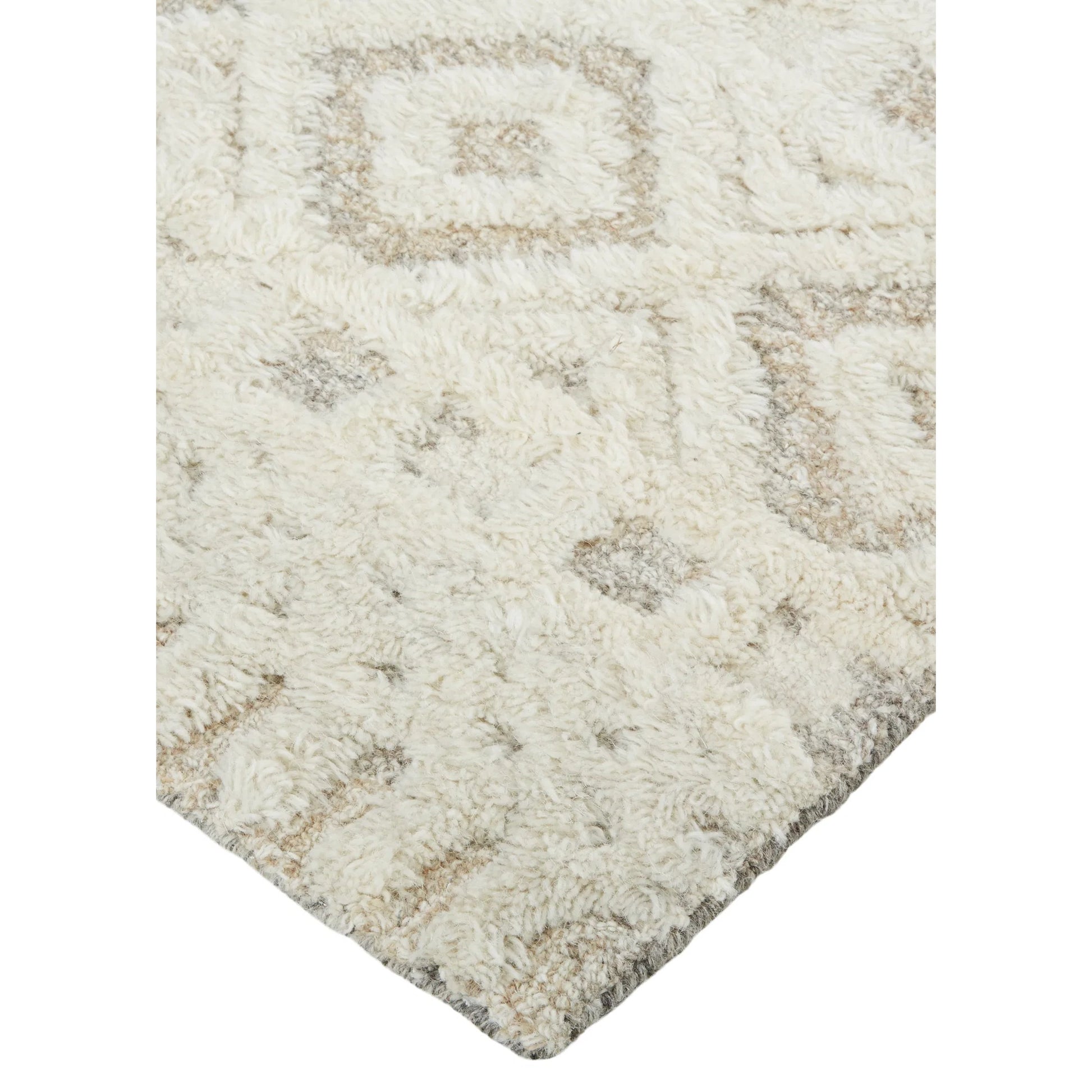 Anica Transitional Diamond Rug - 8010F by Feizy in ivory, tan. Made from wool in a unique style.