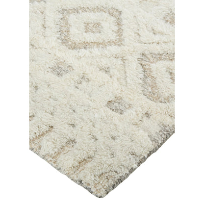 Anica Transitional Diamond Rug - 8010F by Feizy in ivory, tan. Made from wool in a unique style.