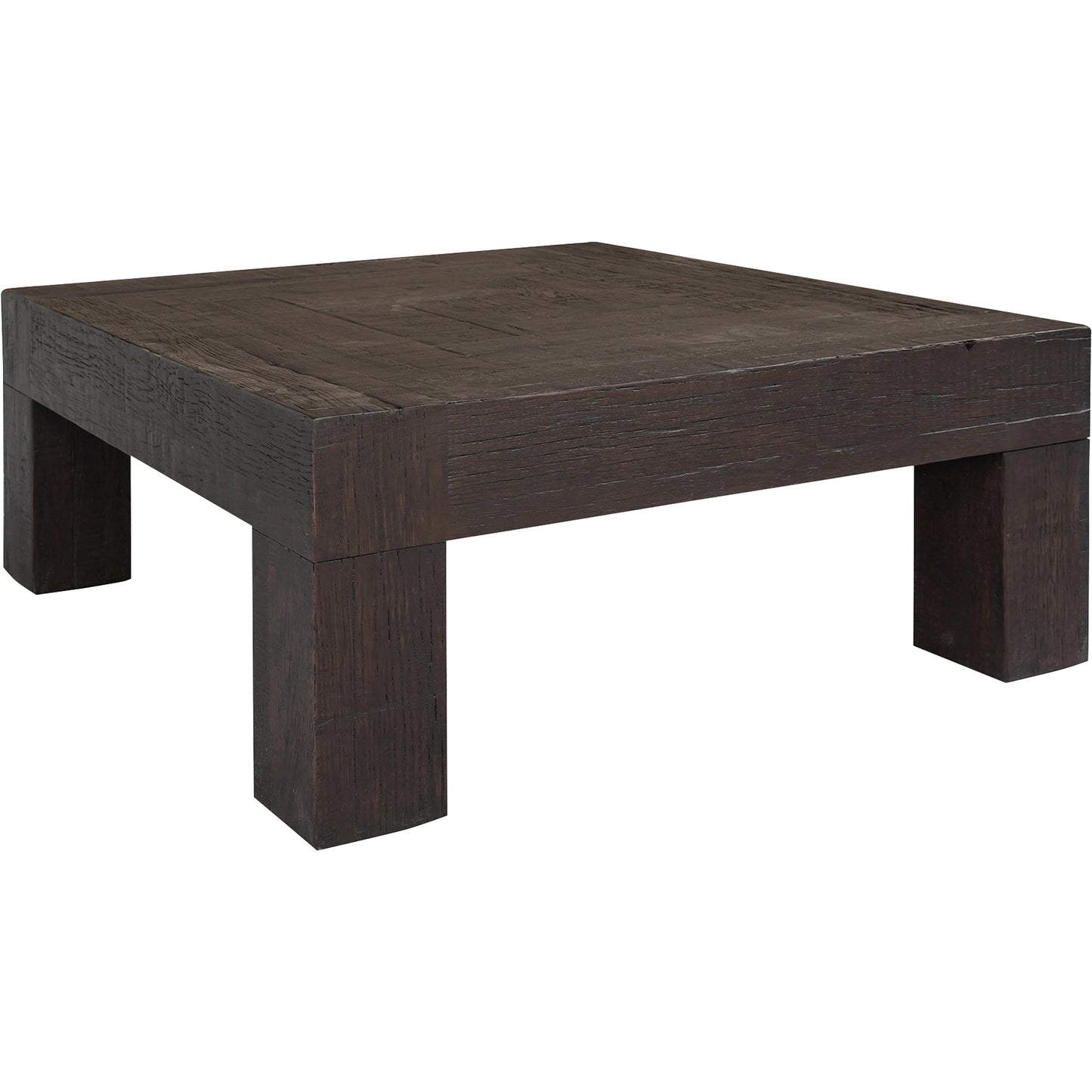 001 SI-1985217 | Primary Silo | Evander Square Coffee Table by Moe's Home Collection in rustic brown. Made from solid reclaimed oak, plywood support in a modern style.