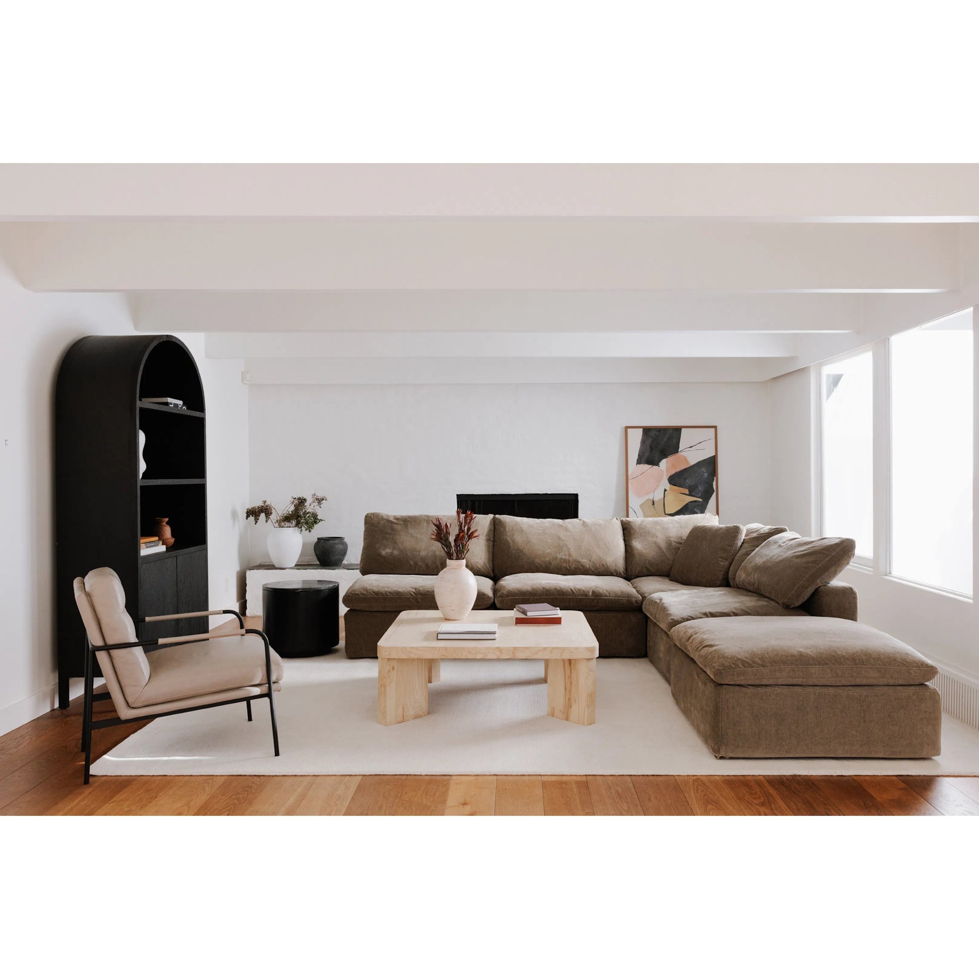 Wilde Display Cabinet by Moe's Home Collection in black. Made from solid oak, oak veneer, plywood in a modern style.