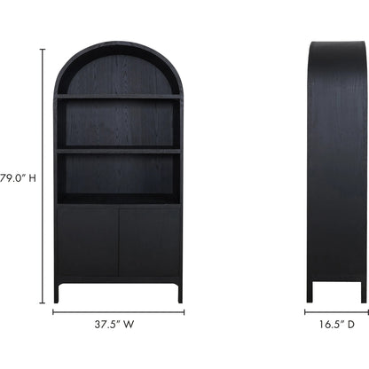 Wilde Display Cabinet by Moe's Home Collection in black. Made from solid oak, oak veneer, plywood in a modern style.