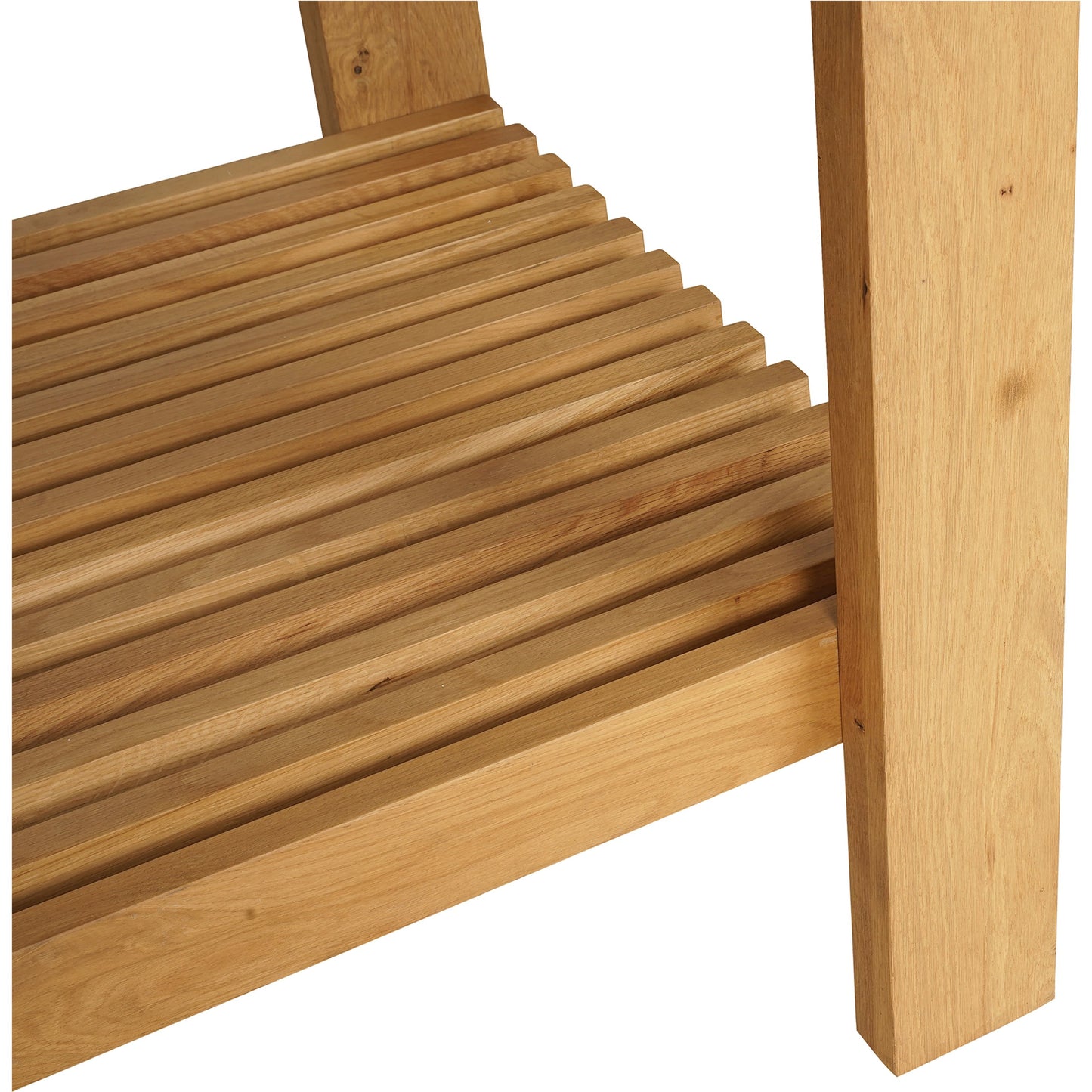 006 SI-2042580 | Closeup | August Counter Table by Moe's Home Collection in natural. Made from solid oak frame, plywood top support in a modern style.