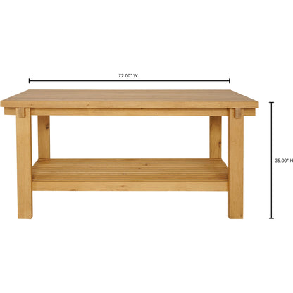 August Counter Table by Moe's Home Collection in natural. Made from solid oak frame, plywood top support in a modern style.