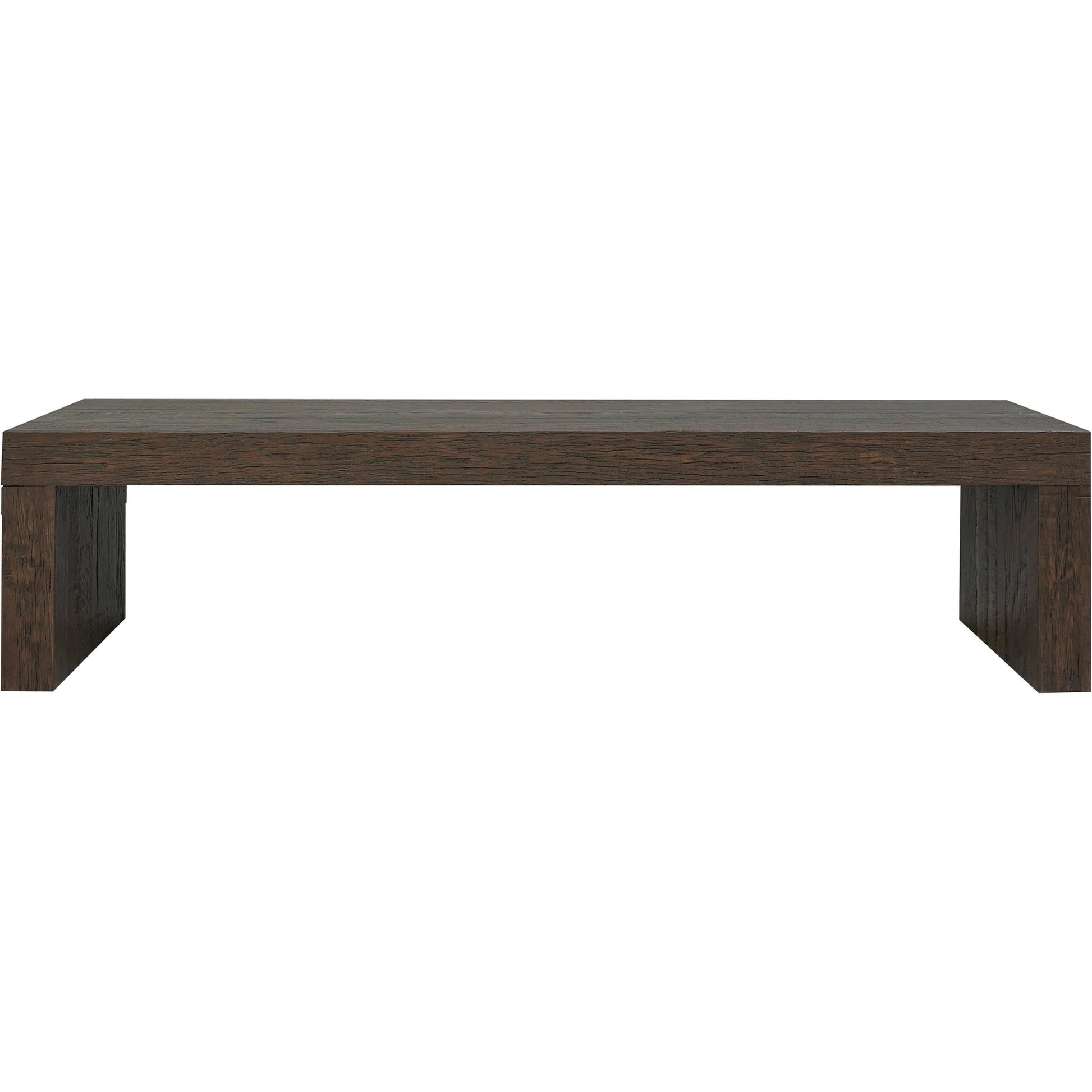 Evander Dining Bench by Moe's Home Collection in rustic brown. Made from solid reclaimed oak, plywood support in a modern style.