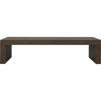 Evander Dining Bench by Moe's Home Collection in rustic brown. Made from solid reclaimed oak, plywood support in a modern style.