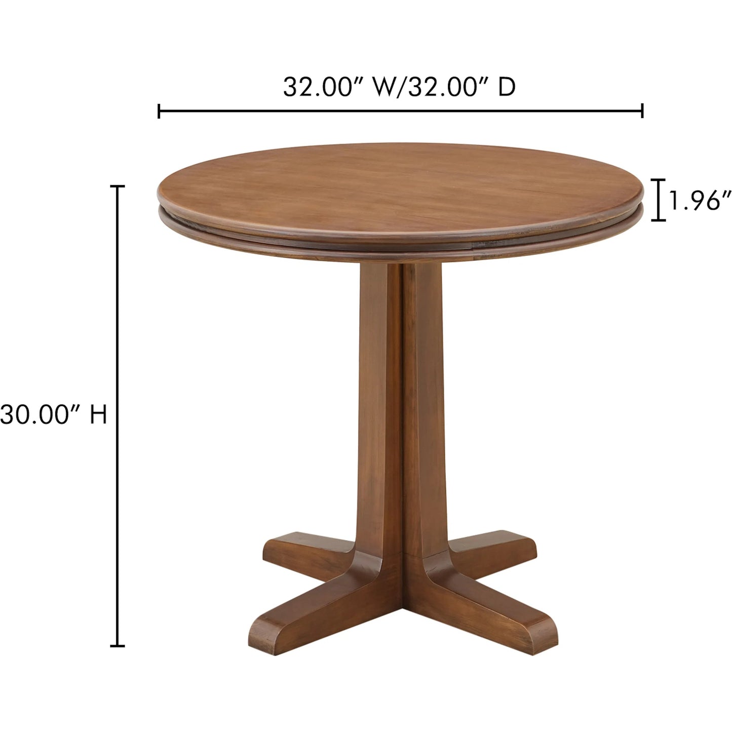 006 SI-2367937 | Additional Silo | Charles Cafe Table by Moe's Home Collection in brown. Made from solid pine edge with pine veneer over plywood top, solid pine base in a traditional style.
