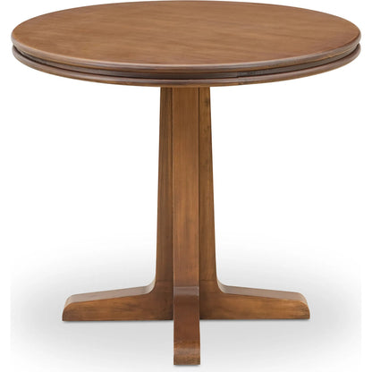 Charles Cafe Table by Moe's Home Collection in brown. Made from solid pine edge with pine veneer over plywood top, solid pine base in a traditional style.