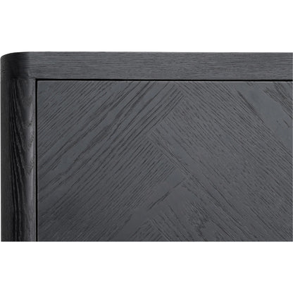 William Sideboard by Moe's Home Collection in black. Made from oak veneer over mdf, metal handle in a modern style.