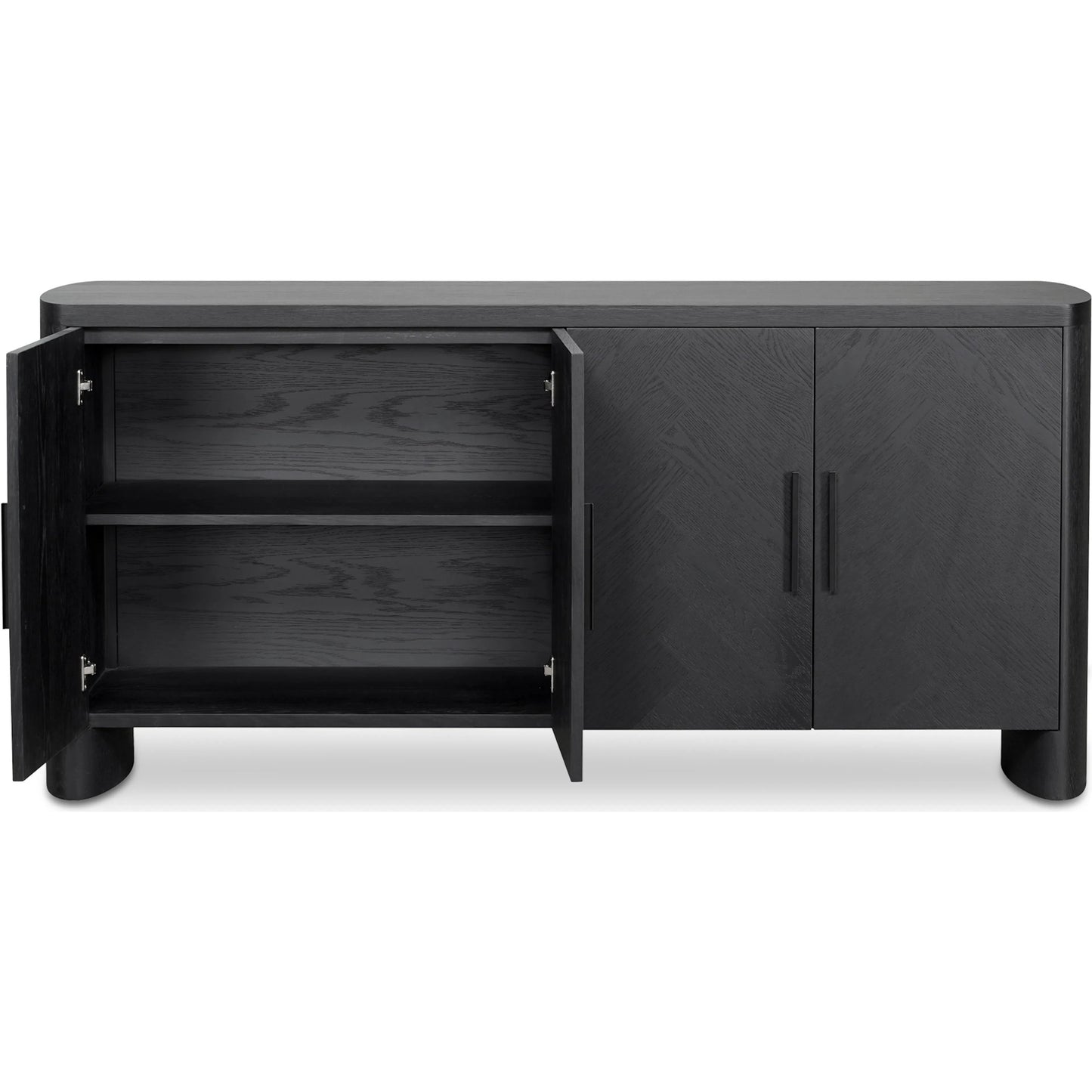 010 SI-2254078 | Additional Silo | William Sideboard by Moe's Home Collection in black. Made from oak veneer over mdf, metal handle in a modern style.