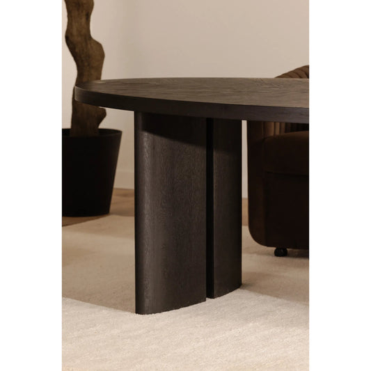 William Dining Table by Moe's Home Collection in black. Made from oak veneer over mdf in a unique style.