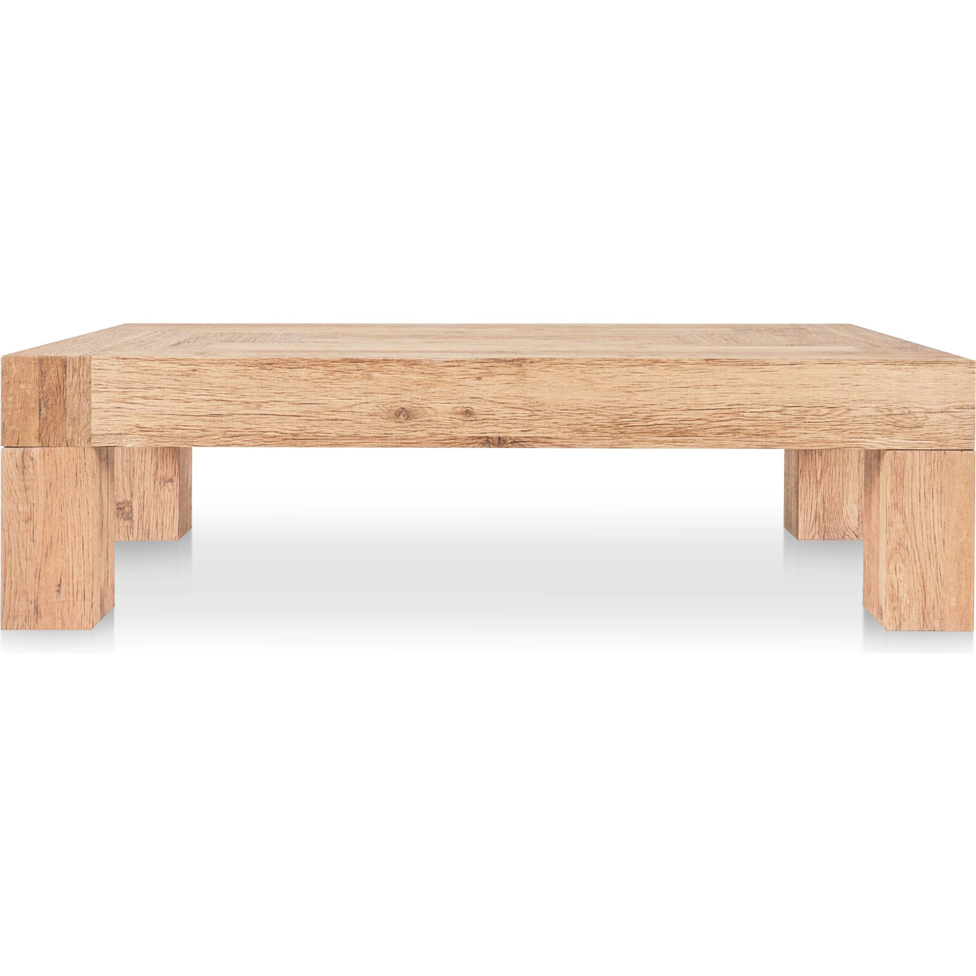 Evander Coffee Table by Moe's Home Collection in aged oak. Made from reclaimed oak, plywood in a transitional style.
