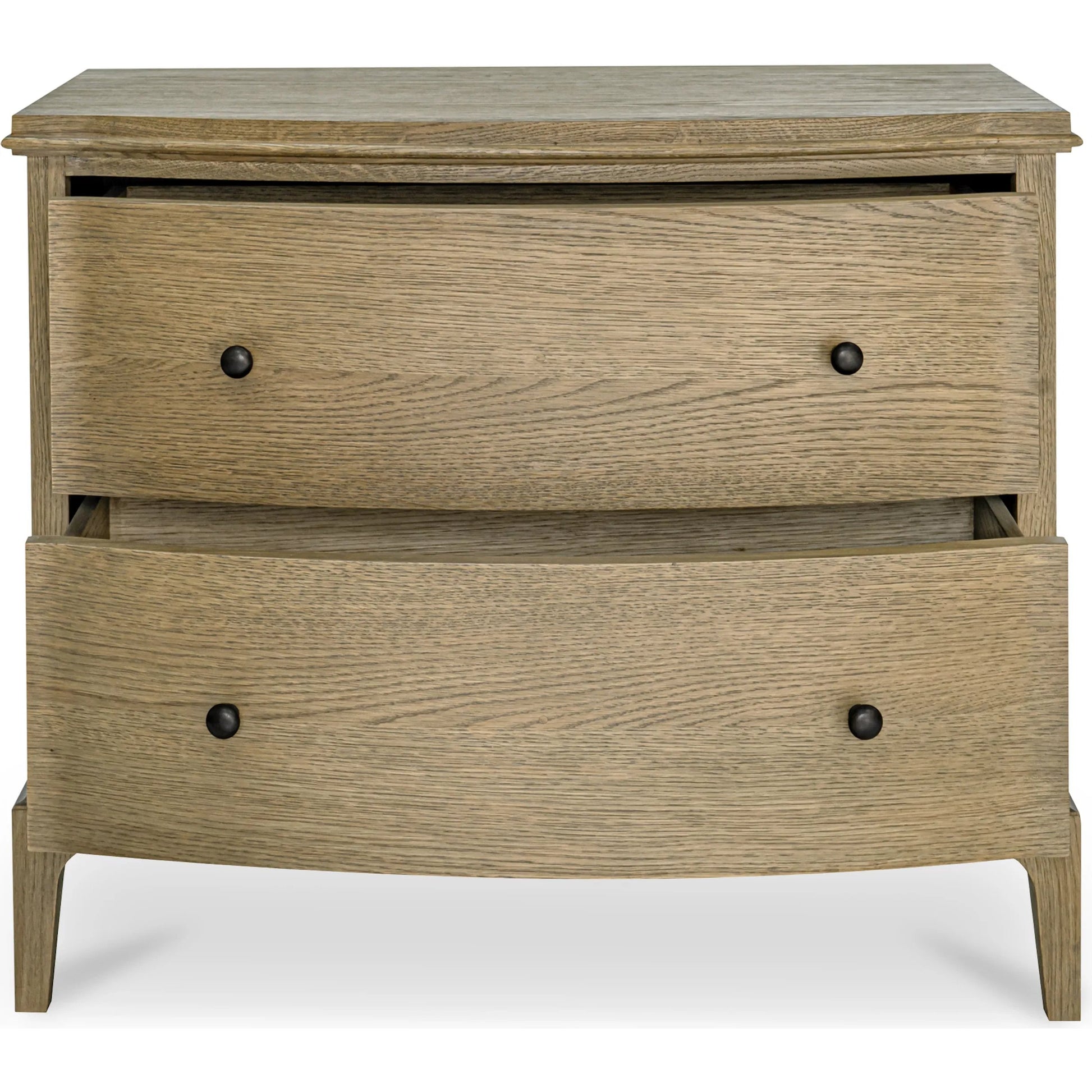 Sadie Nightstand by Moe's Home Collection in brown. Made from solid oak frame, oak veneer over plywood top, side, oak veneer drawer interior in a transitional style.