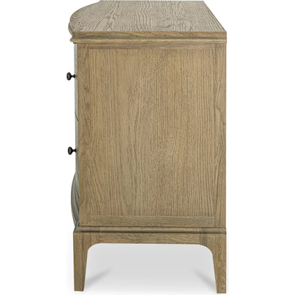 Sadie Nightstand by Moe's Home Collection in brown. Made from solid oak frame, oak veneer over plywood top, side, oak veneer drawer interior in a transitional style.