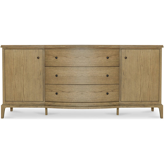 Sadie Sideboard by Moe's Home Collection in brown. Made from solid oak frame, oak veneer over plywood top, side, oak veneer drawer interior in a unique style.