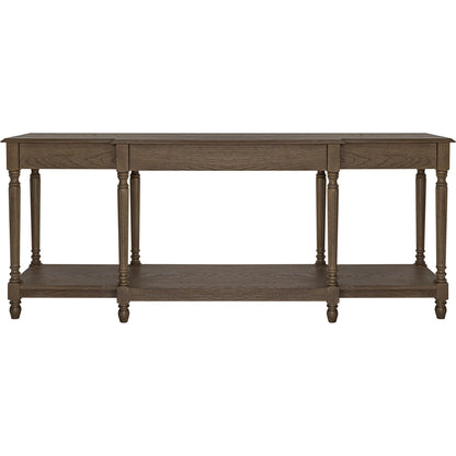 Martha Console Table by Moe's Home Collection in brown. Made from solid oak frame, oak veneer over plywood top, oak veneer drawer interior in a traditional style.