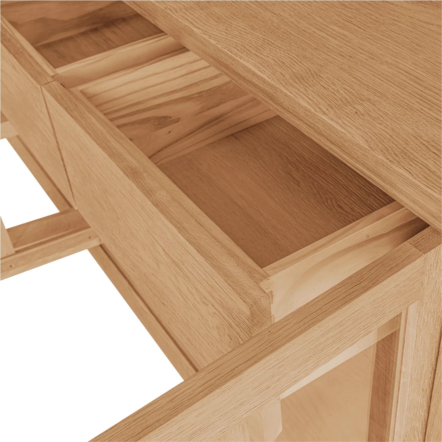 007 SI-2441557 | Closeup | Raymond Sideboard by Moe's Home Collection in natural. Made from oak on frame, oak veneer on side, top, glass on the door in a transitional style.