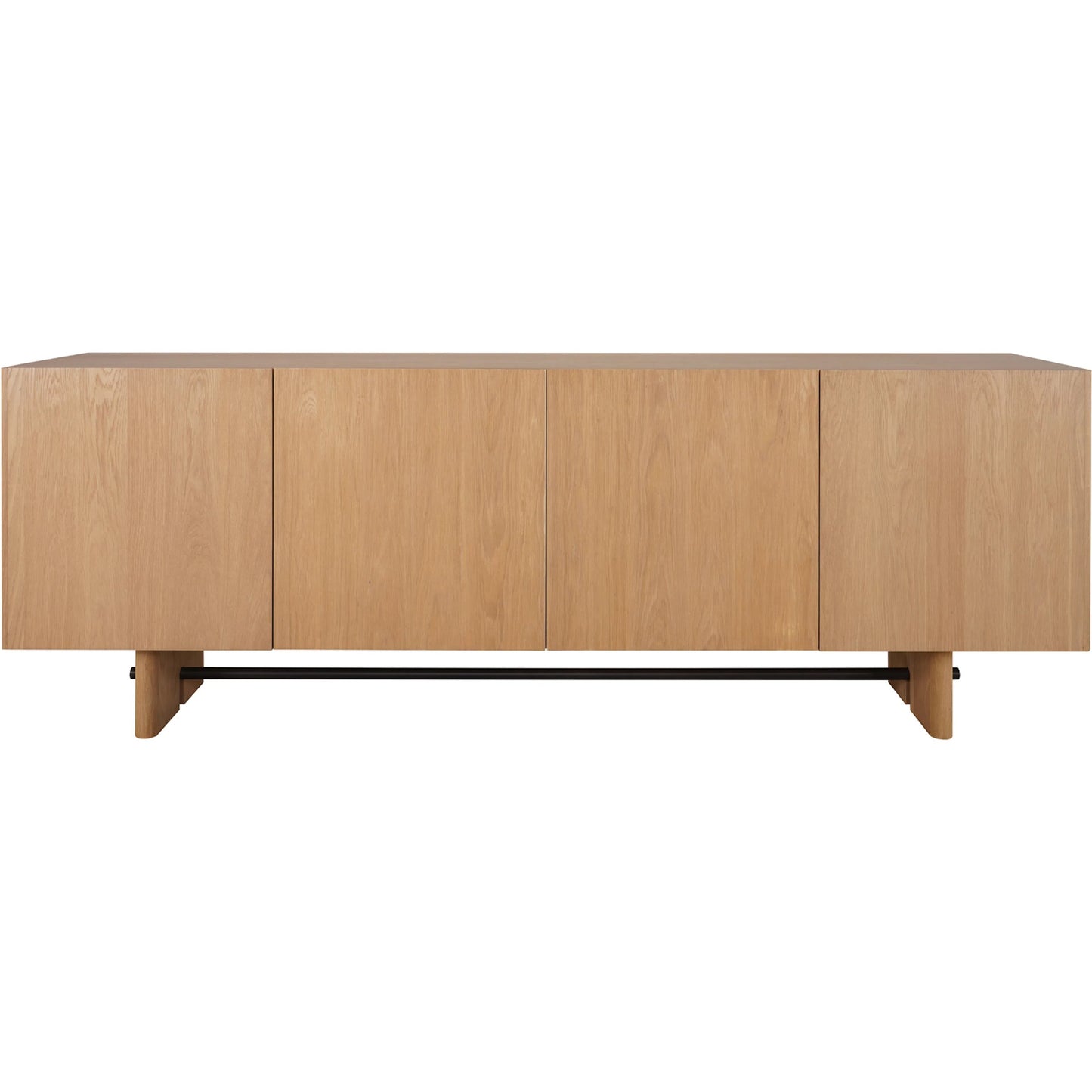 003 SI-2441489 | Primary Silo | Madison Sideboard by Moe's Home Collection in natural oak. Made from solid oak tabletop, base edge, oak veneer over plywood tabletop, metal in a transitional style.