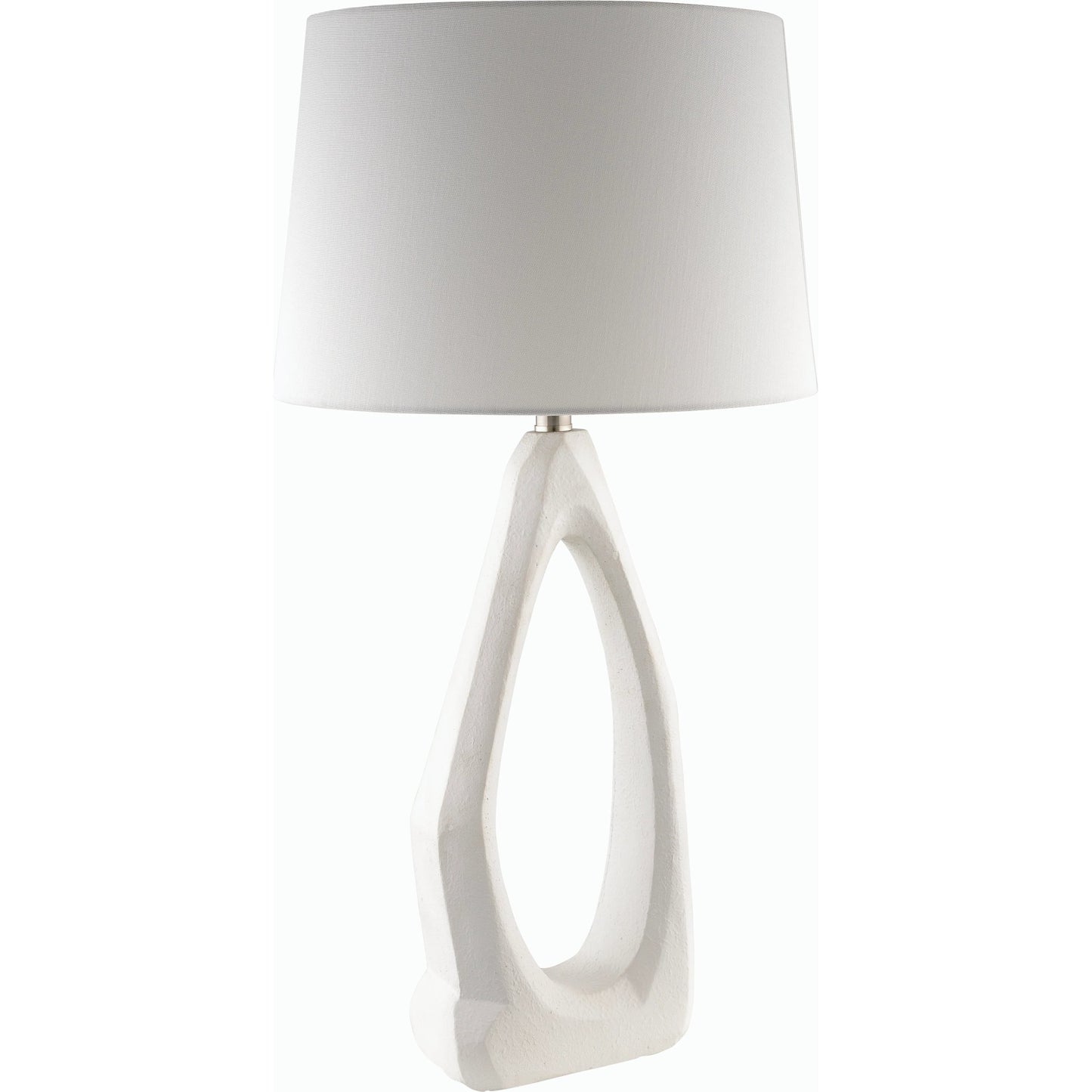 001 SI-2165547 | Primary Silo | Vallis Accent Table Lamp - 535733 by Surya in white, translucent, metallic silver, metallic nickel and hand paintedplated. Made from resin, linen, polystyrene, iron in a modern style.