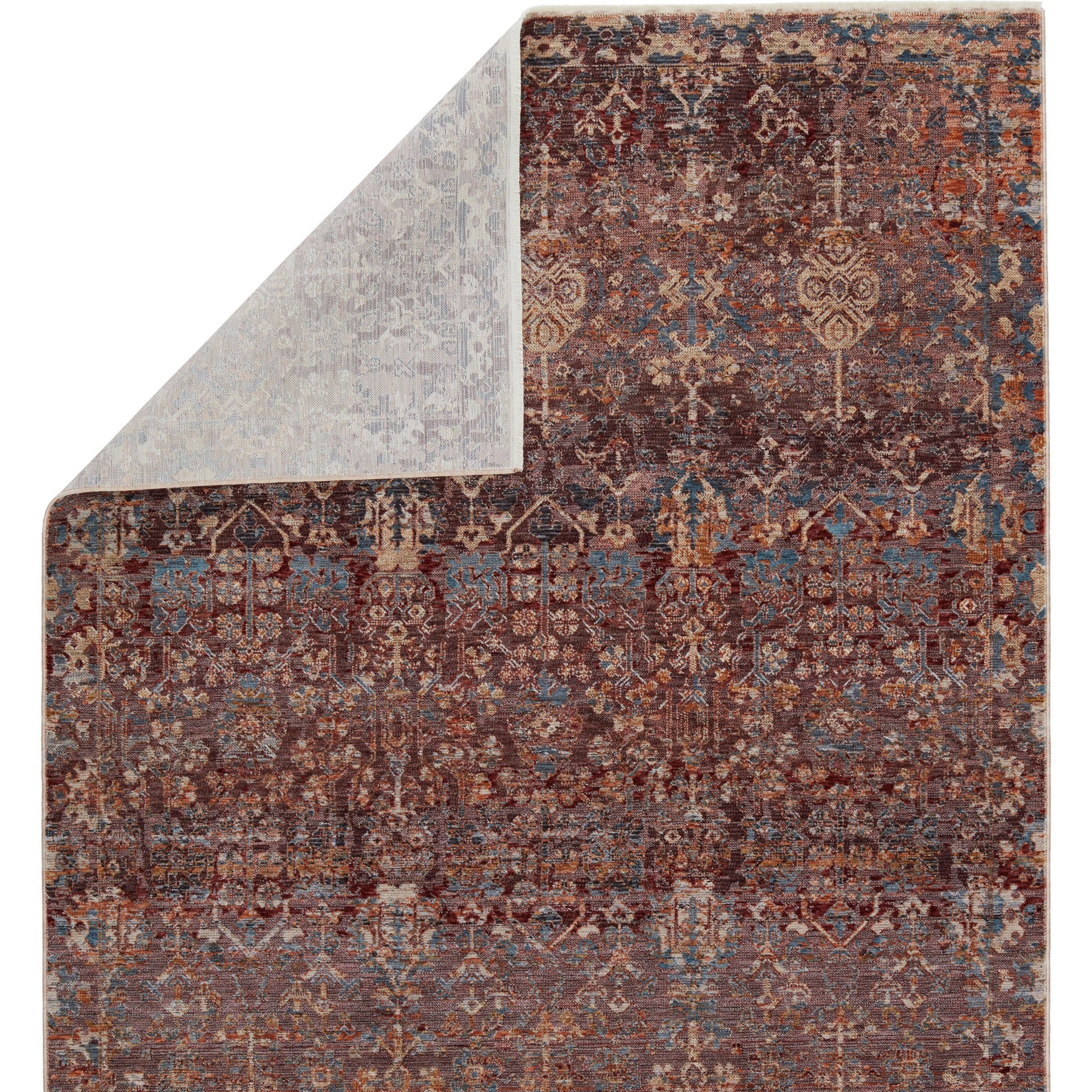 Marisol Rug by Jaipur Living in maroon, blue. Made from 65% polyester 35% viscose in a unique style.